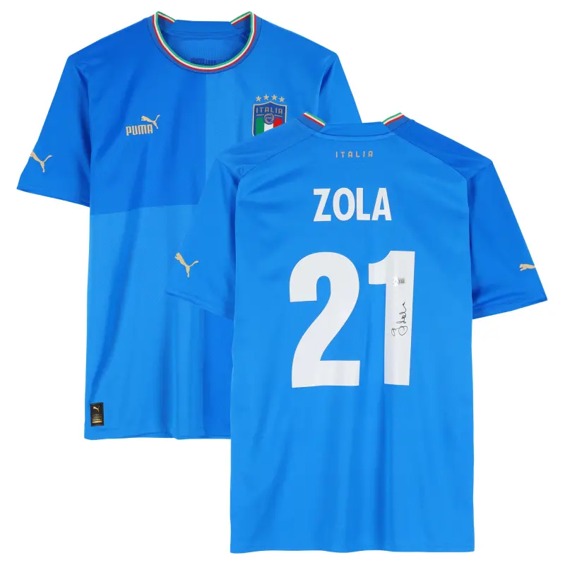 Argentina Kits Store – Gianfranco Zola Italy National Team Autographed Fanatics Authentic 2022-23 Blue Home Puma Jersey – BAS Soccer Kits and Apparel