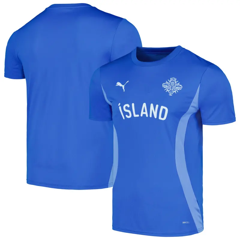 Argentina Kits Store – Iceland National Team Puma 2024 Pre-Match Jersey – Blue Soccer Kits and Apparel