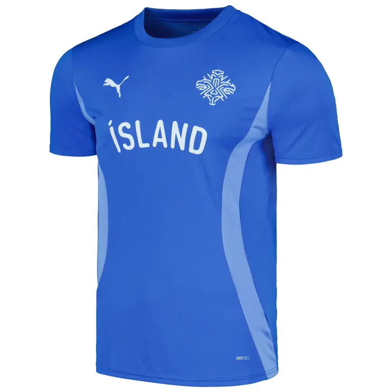 Argentina Kits Store – Iceland National Team Puma 2024 Pre-Match Jersey – Blue Soccer Kits and Apparel