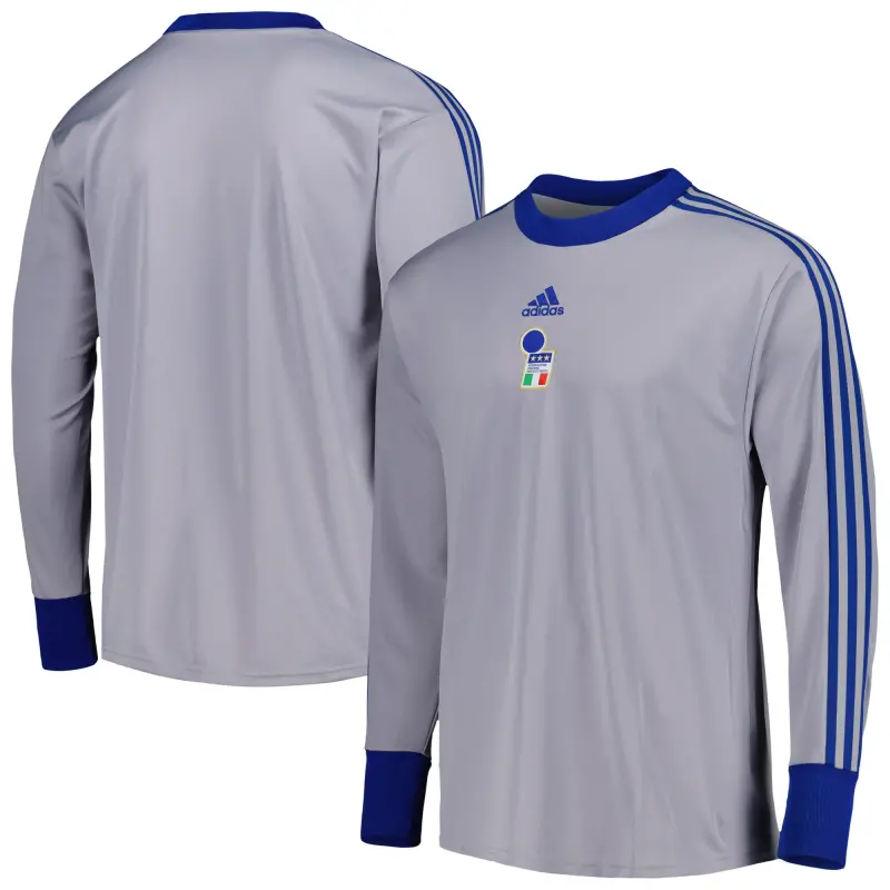 Argentina Kits Store – Italy National Team adidas Authentic Football Icon Goalkeeper Jersey – Gray Soccer Kits and Apparel