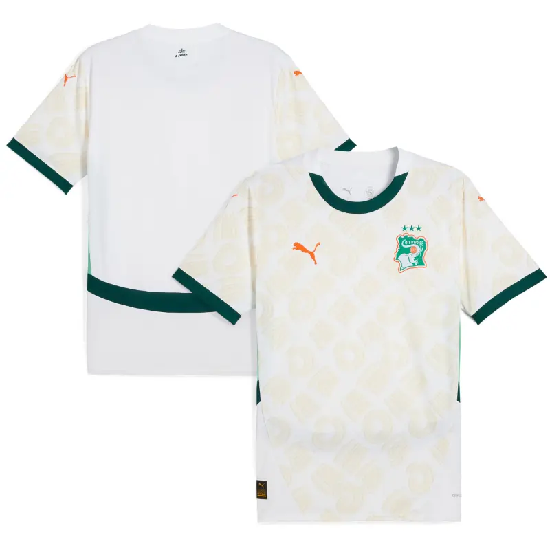 Argentina Kits Store – Ivory Coast National Team Puma 2025 Away Replica Jersey – White Soccer Kits and Apparel