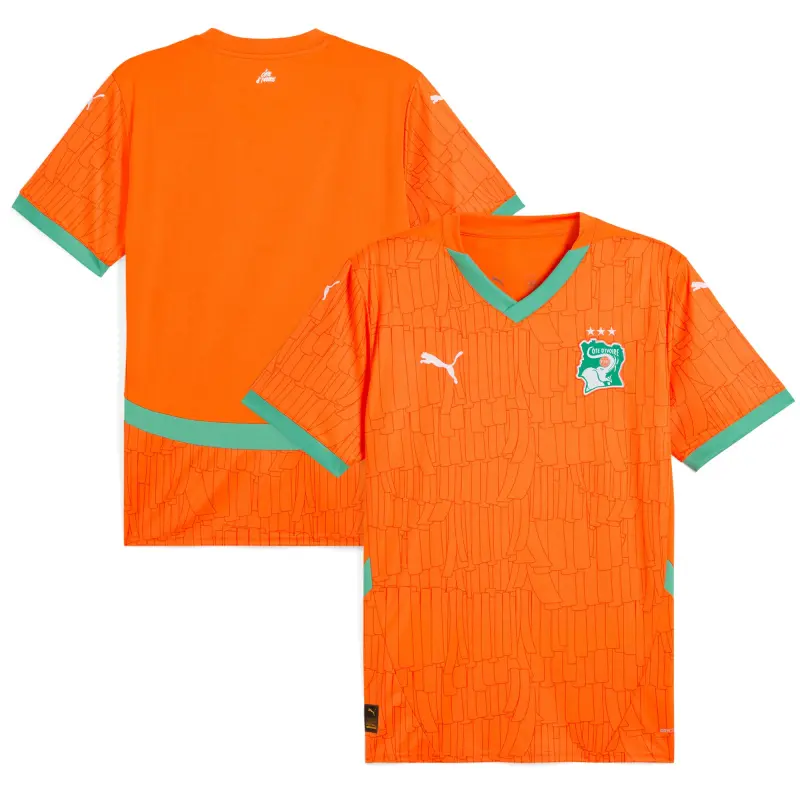 Argentina Kits Store – Ivory Coast National Team Puma 2025 Home Replica Jersey – Orange Soccer Kits and Apparel