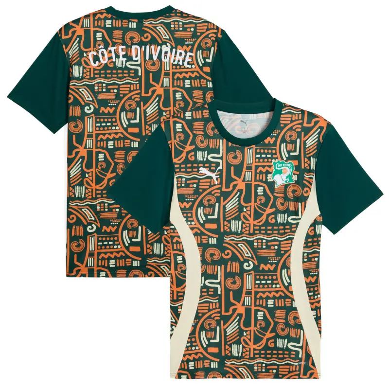 Argentina Kits Store – Ivory Coast National Team Puma 2025 Pre-Match Jersey – Green Soccer Kits and Apparel