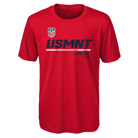 Argentina Kits Store – Junior Outerstuff US MNT Engage Poly Red Tee Soccer Kits and Apparel