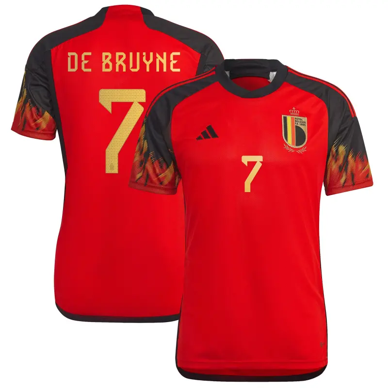 Argentina Kits Store – Kevin De Bruyne Belgium National Team adidas 2022/23 Home Replica Jersey – Red Soccer Kits and Apparel