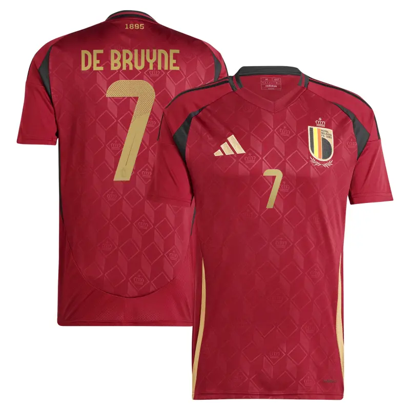 Argentina Kits Store – Kevin De Bruyne Belgium National Team adidas 2024 Home Replica Player Jersey – Burgundy Soccer Kits and Apparel