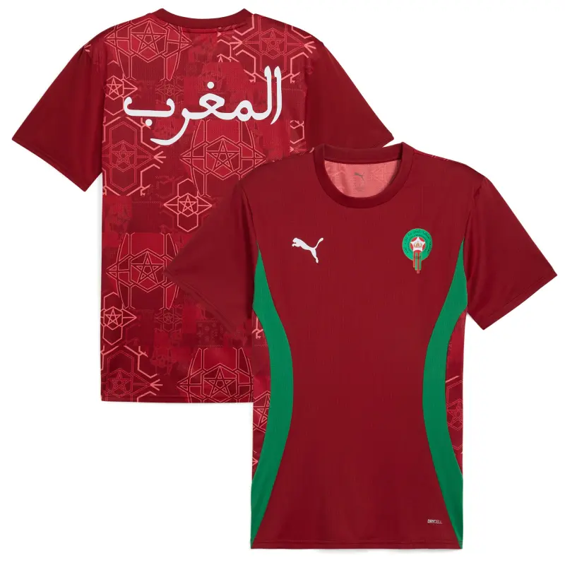 Argentina Kits Store – Morocco National Team Puma 2025 Pre-Match Jersey – Red Soccer Kits and Apparel