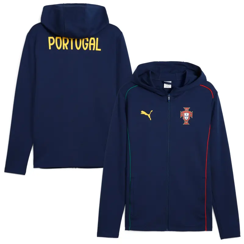 Argentina Kits Store – Portugal National Team Puma Casuals Full-Zip Hoodie – Navy Soccer Kits and Apparel