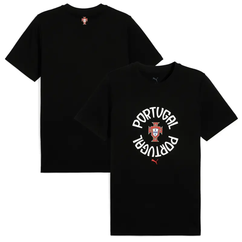 Argentina Kits Store – Portugal National Team Puma ftblNRGY T-Shirt – Black Soccer Kits and Apparel