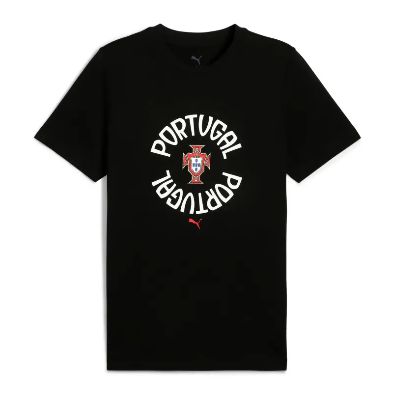 Argentina Kits Store – Portugal National Team Puma ftblNRGY T-Shirt – Black Soccer Kits and Apparel