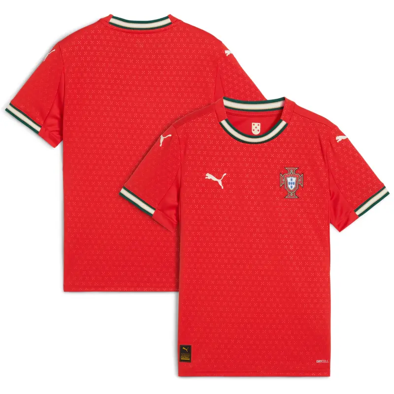 Argentina Kits Store – Portugal National Team Puma Youth 2025 Home Replica Jersey – Red Soccer Kits and Apparel
