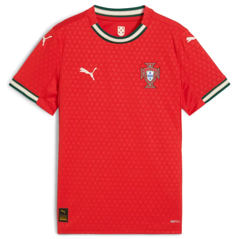 Argentina Kits Store – Portugal National Team Puma Youth 2025 Home Replica Jersey – Red Soccer Kits and Apparel