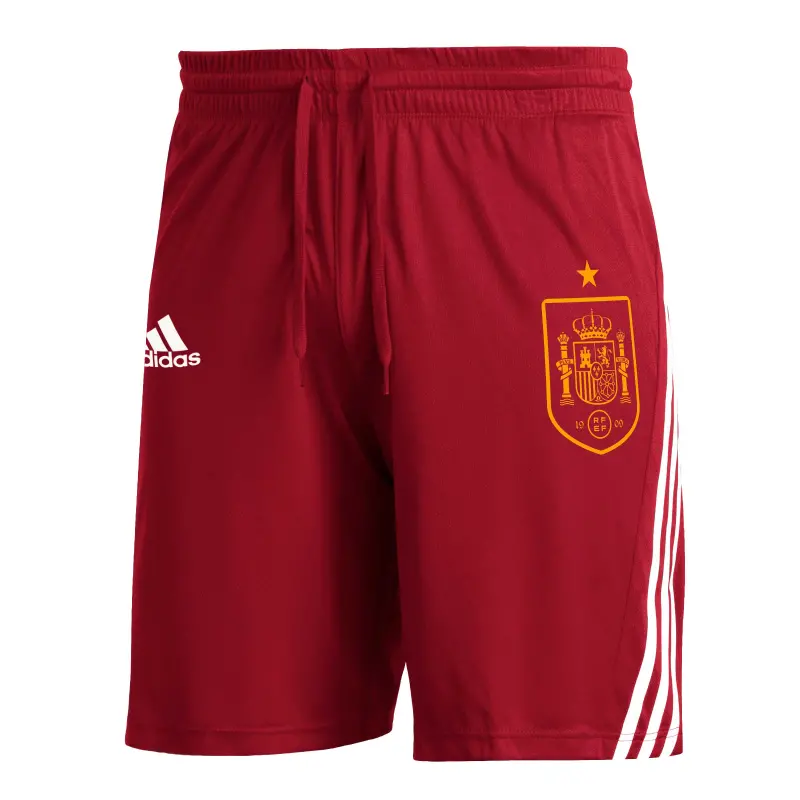 Argentina Kits Store – Spain National Team adidas Club Crest Three-Stripe AEROREADY Shorts – Red Soccer Kits and Apparel