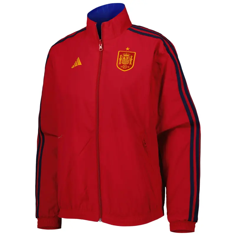 Argentina Kits Store – Spain National Team adidas Women’s Anthem AEROREADY Reversible Full-Zip Jacket – Red/Blue Soccer Kits and Apparel