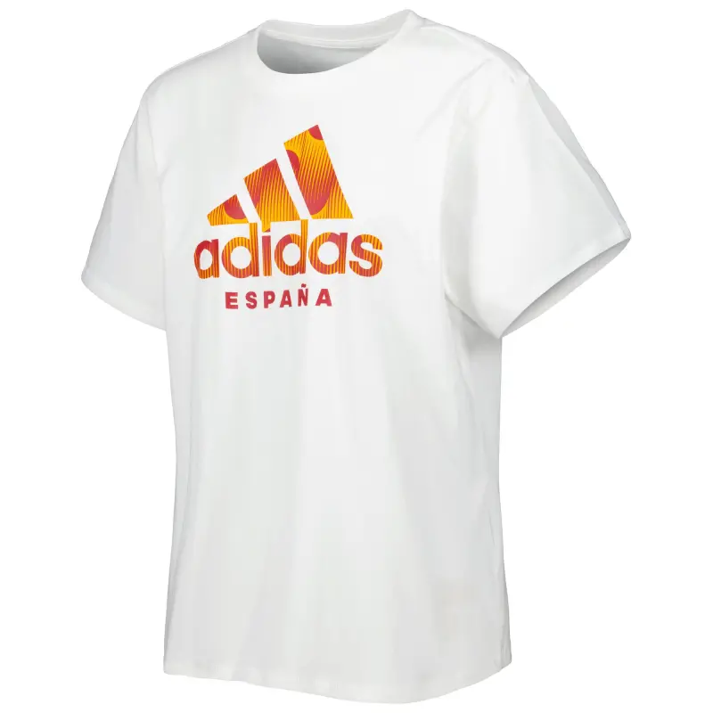 Argentina Kits Store – Spain National Team adidas Women’s DNA T-Shirt – White Soccer Kits and Apparel