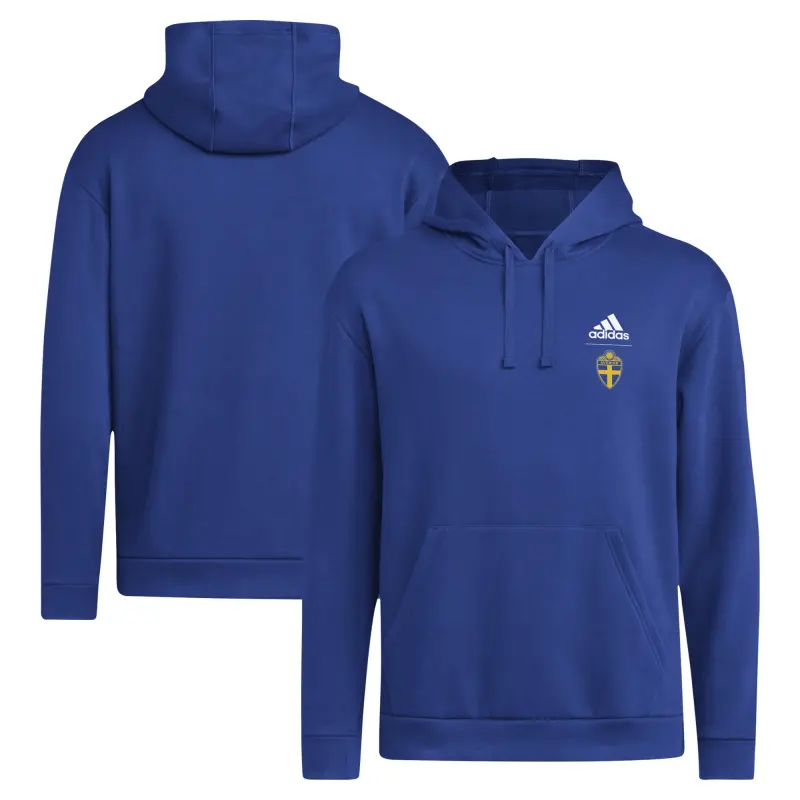 Argentina Kits Store – Sweden National Team adidas Crest Pullover Hoodie – Blue Soccer Kits and Apparel