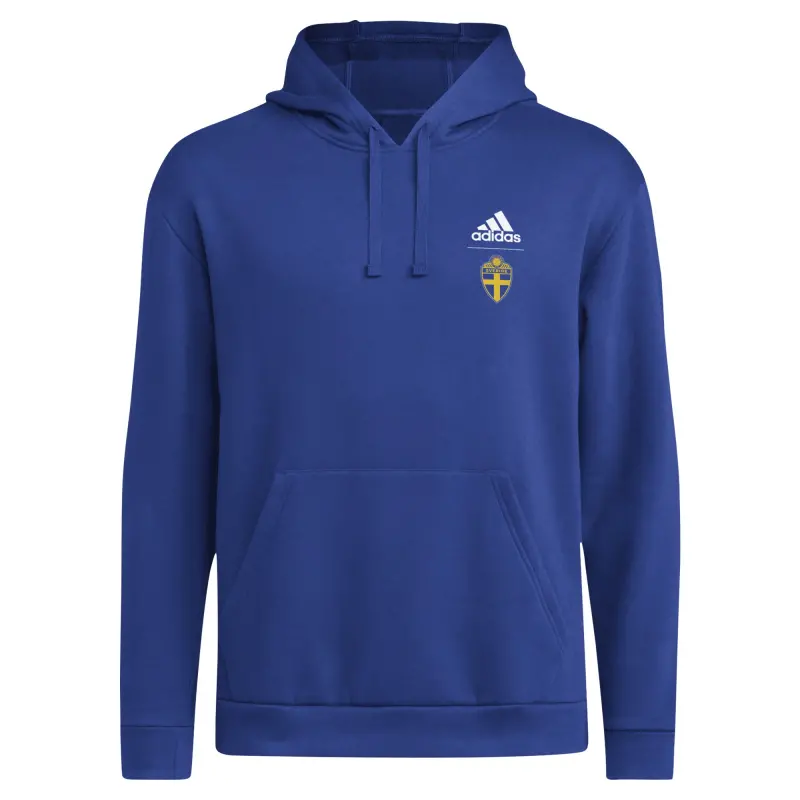 Argentina Kits Store – Sweden National Team adidas Crest Pullover Hoodie – Blue Soccer Kits and Apparel